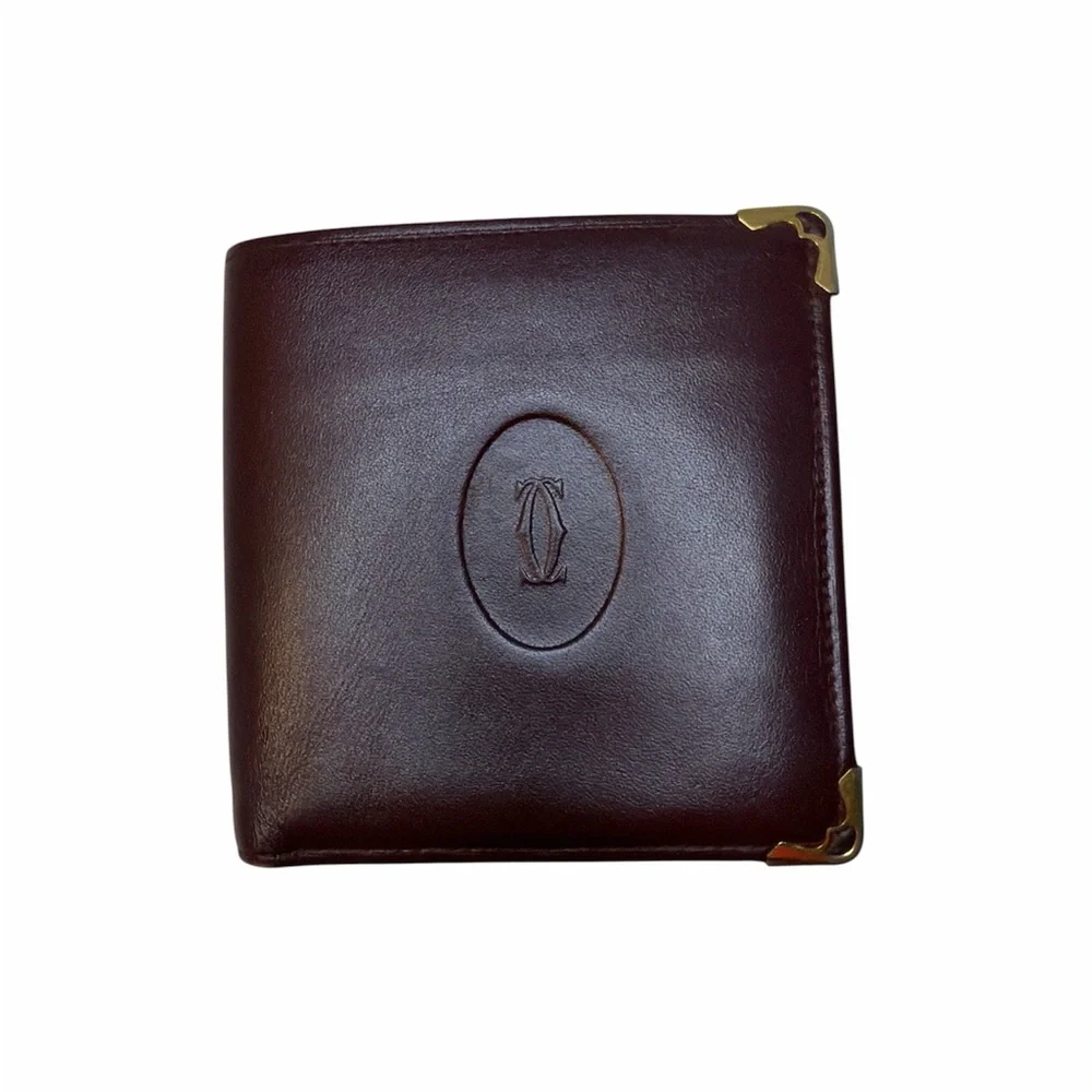 Cartier Leather Money Clip with Gold Accents